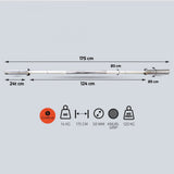 Barre training 175 cm + 2 stop disques
