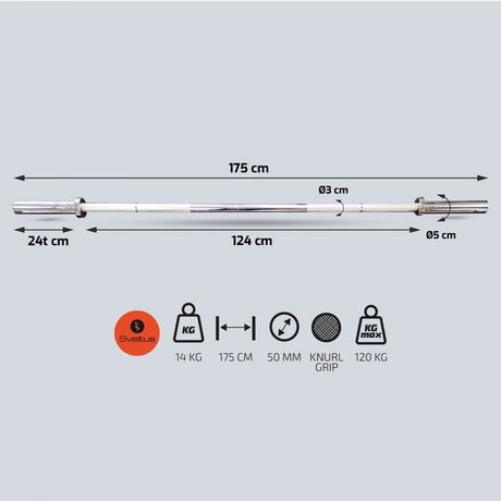 Barre training 175 cm + 2 stop disques
